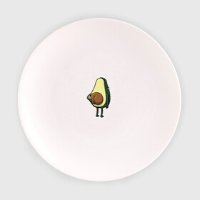 Тарелка 3D с принтом Авокадо  в Курске, фарфор | диаметр - 210 мм
диаметр для нанесения принта - 120 мм | косточка | овощ | попка | фрукт