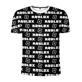 Мужская футболка 3D спортивная с принтом ROBLOX в Курске, 100% полиэстер с улучшенными характеристиками | приталенный силуэт, круглая горловина, широкие плечи, сужается к линии бедра | Тематика изображения на принте: game | gamer | logo | roblox | игры | логотип | роблокс
