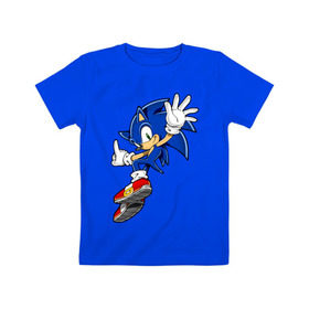 Детская футболка хлопок с принтом Sonic в Курске, 100% хлопок | круглый вырез горловины, полуприлегающий силуэт, длина до линии бедер | sonic | соник