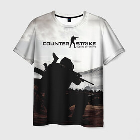 Мужская футболка 3D с принтом CS:GO в Курске, 100% полиэфир | прямой крой, круглый вырез горловины, длина до линии бедер | battle | counter | global | offensive | royale | strike | контр | оружия | страйк | шутер