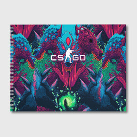 Альбом для рисования с принтом CS-GO Hyper Beast в Курске, 100% бумага
 | матовая бумага, плотность 200 мг. | 2019 | computer game | counter strike | cs | cs go | csgo | dota | dota2 | game | howl | hyperbeast | warning | автомат | вой | го | игрок | компьютерная игра | контр страйк | контра | кс | оружие | турнир