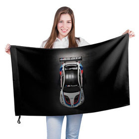 Флаг 3D с принтом BMW M Power в Курске, 100% полиэстер | плотность ткани — 95 г/м2, размер — 67 х 109 см. Принт наносится с одной стороны | bmw | car | motorsport | race | sports car | street racing | автомобиль | автоспорт | бмв | гонка | спорткар