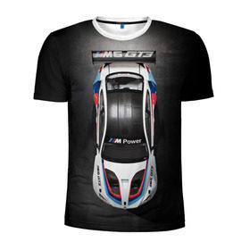 Мужская футболка 3D спортивная с принтом BMW M Power в Курске, 100% полиэстер с улучшенными характеристиками | приталенный силуэт, круглая горловина, широкие плечи, сужается к линии бедра | bmw | car | motorsport | race | sports car | street racing | автомобиль | автоспорт | бмв | гонка | спорткар