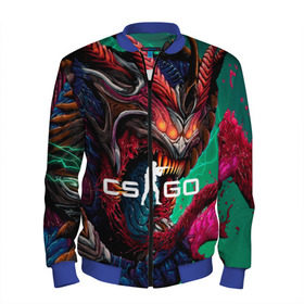 Мужской бомбер 3D с принтом CS GO hyper beast skin в Курске, 100% полиэстер | застегивается на молнию, по бокам два кармана без застежек, по низу бомбера и на воротнике - эластичная резинка | beast | counterstike | csgo | hyper | hyperbeast | m4a1s | steam | винтовка | контра | кс | ксго | шмотки