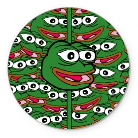 Коврик круглый с принтом Good / Sad frog в Курске, резина и полиэстер | круглая форма, изображение наносится на всю лицевую часть | bad | dab | frog | good | kek | pepe | sad | кек | лягушка | мем | мемы | пепе | со смыслом | фрог