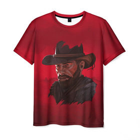 Мужская футболка 3D с принтом Red Dead Redemption в Курске, 100% полиэфир | прямой крой, круглый вырез горловины, длина до линии бедер | dead | gamer | john | marston | rdr | red | redemption | rockstar | shooter | western | вестерн | джон | марстон | шутер