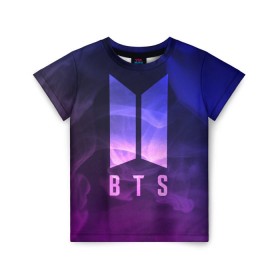 Детская футболка 3D с принтом BTS LOVE YOURSELF в Курске, 100% гипоаллергенный полиэфир | прямой крой, круглый вырез горловины, длина до линии бедер, чуть спущенное плечо, ткань немного тянется | bangtan boys | bt21 | bts | bts army | bts stickers | j hope | jimin | jin | jungkook | k pop | rap monster | rapmon | suga | v | бтс | корея | стикеры bts