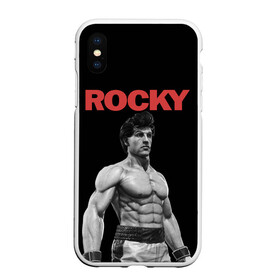 Чехол для iPhone XS Max матовый с принтом ROCKY в Курске, Силикон | Область печати: задняя сторона чехла, без боковых панелей | Тематика изображения на принте: creed | jordan | lundgren | mix fight | mixfight | stallone | ufc | бальбоа | бокс | джордан | крид | лундгрен | мышцы | ринг | роки | рокки | сильвестр | сталлоне | сталоне