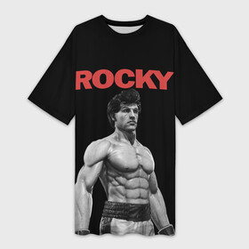 Платье-футболка 3D с принтом ROCKY в Курске,  |  | creed | jordan | lundgren | mix fight | mixfight | stallone | ufc | бальбоа | бокс | джордан | крид | лундгрен | мышцы | ринг | роки | рокки | сильвестр | сталлоне | сталоне