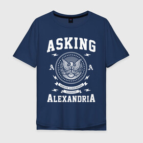 Мужская футболка хлопок Oversize с принтом Asking Alexandria в Курске, 100% хлопок | свободный крой, круглый ворот, “спинка” длиннее передней части | asking alexandria | аскинг александриа | группы | метал | музыка | рок | хэви метал | электроникор