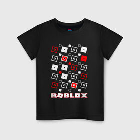 Детская футболка хлопок с принтом ROBLOX в Курске, 100% хлопок | круглый вырез горловины, полуприлегающий силуэт, длина до линии бедер | game | gamer | logo | roblox | игры | логотип | роблокс