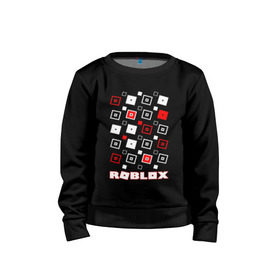 Детский свитшот хлопок с принтом ROBLOX в Курске, 100% хлопок | круглый вырез горловины, эластичные манжеты, пояс и воротник | game | gamer | logo | roblox | игры | логотип | роблокс
