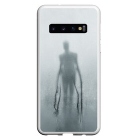 Чехол для Samsung Galaxy S10 с принтом Slender в Курске, Силикон | Область печати: задняя сторона чехла, без боковых панелей | Тематика изображения на принте: slender | slenderman | кино | слендер | слендр | слэндр | тонкий | тощий | ужасы