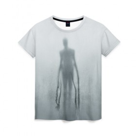 Женская футболка 3D с принтом Slender в Курске, 100% полиэфир ( синтетическое хлопкоподобное полотно) | прямой крой, круглый вырез горловины, длина до линии бедер | slender | slenderman | кино | слендер | слендр | слэндр | тонкий | тощий | ужасы