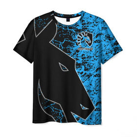 Мужская футболка 3D с принтом Team Liquid в Курске, 100% полиэфир | прямой крой, круглый вырез горловины, длина до линии бедер | dota | liquid | team | the international | дота | игры | кибер | ликвид | спорт | тим