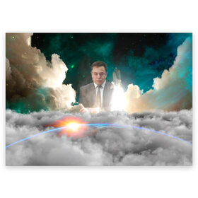Поздравительная открытка с принтом Elon Musk Thinker (Илон Маск) в Курске, 100% бумага | плотность бумаги 280 г/м2, матовая, на обратной стороне линовка и место для марки
 | elon musk | space | space x | tesla | дым | илон маск | инопланетяне | космос | личность | мыслитель | облака | планета | ракета | спейс | тесла | философ | шаттл