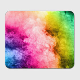 Коврик для мышки прямоугольный с принтом Радужный дым в Курске, натуральный каучук | размер 230 х 185 мм; запечатка лицевой стороны | Тематика изображения на принте: holi | праздник красок | радуга | радужный дым | холи | цвета радуги | яркий