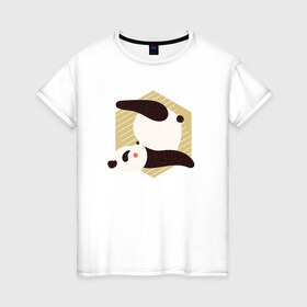 Женская футболка хлопок с принтом Панда Йога в Курске, 100% хлопок | прямой крой, круглый вырез горловины, длина до линии бедер, слегка спущенное плечо | panda | yoga | йога | панда | панды | фитнес