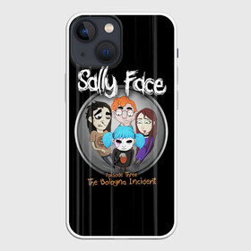 Чехол для iPhone 13 mini с принтом Sally Face Episode Three в Курске,  |  | blue | face | fisher | game | games | gizmo | hair | larry | mask | sally | волосы | гизмо | голубые | игра | игры | ларри | маска | протез | сали | салли | синие | синий | триллер | ужасы | фейс | фишер | фэйс | хоррор