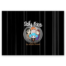 Поздравительная открытка с принтом Sally Face Episode Three в Курске, 100% бумага | плотность бумаги 280 г/м2, матовая, на обратной стороне линовка и место для марки
 | blue | face | fisher | game | games | gizmo | hair | larry | mask | sally | волосы | гизмо | голубые | игра | игры | ларри | маска | протез | сали | салли | синие | синий | триллер | ужасы | фейс | фишер | фэйс | хоррор