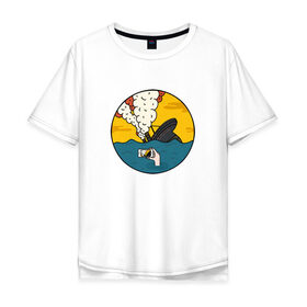 Мужская футболка хлопок Oversize с принтом Social Catastrophe в Курске, 100% хлопок | свободный крой, круглый ворот, “спинка” длиннее передней части | айфон | инстаграм | катастрофа | общение | социальная сеть | социум | съемка | титаник | фото