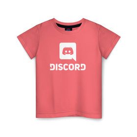 Детская футболка хлопок с принтом Discord в Курске, 100% хлопок | круглый вырез горловины, полуприлегающий силуэт, длина до линии бедер | voip | дискорд | игры | мессенджер | связь | скайп