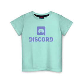 Детская футболка хлопок с принтом Discord в Курске, 100% хлопок | круглый вырез горловины, полуприлегающий силуэт, длина до линии бедер | дискорд | игры | связь | скайп