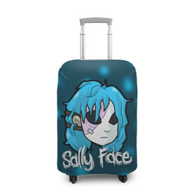 Чехол для чемодана 3D с принтом Sally Face в Курске, 86% полиэфир, 14% спандекс | двустороннее нанесение принта, прорези для ручек и колес | blue | face | fisher | game | games | gizmo | hair | larry | mask | sally | волосы | гизмо | голубые | игра | игры | ларри | маска | протез | сали | салли | синие | синий | триллер | ужасы | фейс | фишер | фэйс | хоррор