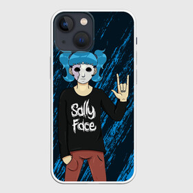 Чехол для iPhone 13 mini с принтом Sally Face по Року в Курске,  |  | blue | face | fisher | game | games | gizmo | hair | larry | mask | sally | волосы | гизмо | голубые | игра | игры | ларри | маска | протез | сали | салли | синие | синий | триллер | ужасы | фейс | фишер | фэйс | хоррор