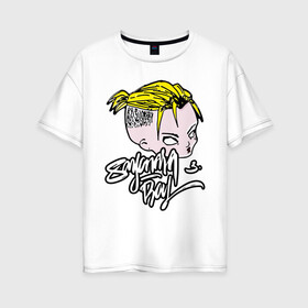 Женская футболка хлопок Oversize с принтом Сайонара бой в Курске, 100% хлопок | свободный крой, круглый ворот, спущенный рукав, длина до линии бедер
 | allj | eldzhey | sayonara boy | елджей | морген | элджей
