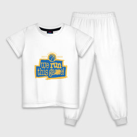 Детская пижама хлопок с принтом Golden State Run This Game в Курске, 100% хлопок |  брюки и футболка прямого кроя, без карманов, на брюках мягкая резинка на поясе и по низу штанин
 | 