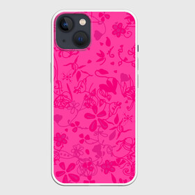 Чехол для iPhone 13 с принтом Романтика в Курске,  |  | нежный | розовый | узоры | цветы