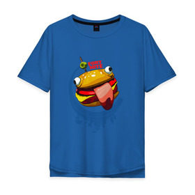 Мужская футболка хлопок Oversize с принтом Fortnite Burger в Курске, 100% хлопок | свободный крой, круглый ворот, “спинка” длиннее передней части | 