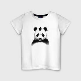 Детская футболка хлопок с принтом Панда Панк в Курске, 100% хлопок | круглый вырез горловины, полуприлегающий силуэт, длина до линии бедер | Тематика изображения на принте: panda | рок