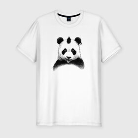 Мужская футболка премиум с принтом Панда Панк в Курске, 92% хлопок, 8% лайкра | приталенный силуэт, круглый вырез ворота, длина до линии бедра, короткий рукав | panda | рок