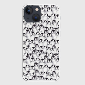 Чехол для iPhone 13 mini с принтом Пингвинчики в Курске,  |  | животные | лапочка | милый | мимими | паттерн | пингвин | северный полюс