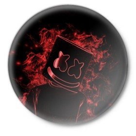 Значок с принтом Marshmello в Курске,  металл | круглая форма, металлическая застежка в виде булавки | marshmello | диджей | клуб | клубная музыка | маршмеллоу | маршмэлло | маршмэллоу | музыка | электронная