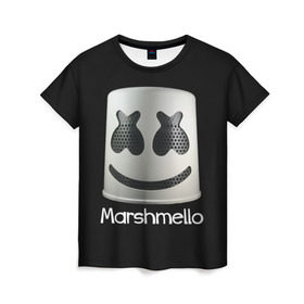 Женская футболка 3D с принтом Marshmello в Курске, 100% полиэфир ( синтетическое хлопкоподобное полотно) | прямой крой, круглый вырез горловины, длина до линии бедер | marshmello | диджей | клуб | клубная музыка | маршмеллоу | маршмэлло | маршмэллоу | музыка | электронная
