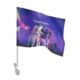 Флаг для автомобиля с принтом Marshmello в Курске, 100% полиэстер | Размер: 30*21 см | marshmello | диджей | клуб | клубная музыка | маршмеллоу | маршмэлло | маршмэллоу | музыка | электронная