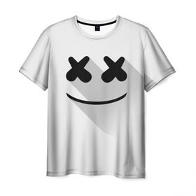 Мужская футболка 3D с принтом Marshmello в Курске, 100% полиэфир | прямой крой, круглый вырез горловины, длина до линии бедер | Тематика изображения на принте: marshmello | диджей | клуб | клубная музыка | маршмеллоу | маршмэлло | маршмэллоу | музыка | электронная