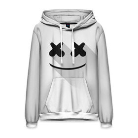 Мужская толстовка 3D с принтом Marshmello в Курске, 100% полиэстер | двухслойный капюшон со шнурком для регулировки, мягкие манжеты на рукавах и по низу толстовки, спереди карман-кенгуру с мягким внутренним слоем. | marshmello | диджей | клуб | клубная музыка | маршмеллоу | маршмэлло | маршмэллоу | музыка | электронная