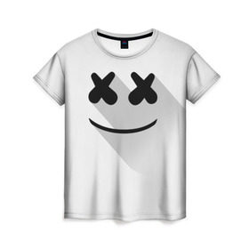 Женская футболка 3D с принтом Marshmello в Курске, 100% полиэфир ( синтетическое хлопкоподобное полотно) | прямой крой, круглый вырез горловины, длина до линии бедер | marshmello | диджей | клуб | клубная музыка | маршмеллоу | маршмэлло | маршмэллоу | музыка | электронная