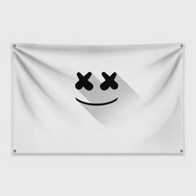 Флаг-баннер с принтом Marshmello в Курске, 100% полиэстер | размер 67 х 109 см, плотность ткани — 95 г/м2; по краям флага есть четыре люверса для крепления | marshmello | диджей | клуб | клубная музыка | маршмеллоу | маршмэлло | маршмэллоу | музыка | электронная