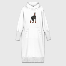 Платье удлиненное хлопок с принтом Доберман в Курске,  |  | doberman | dobermann | dog | доберман | собака | собаки