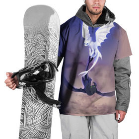 Накидка на куртку 3D с принтом как приручить дракона в Курске, 100% полиэстер |  | light fury | night fury | беззубик | дракон | как приручить дракона | ночная фурия