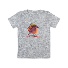 Детская футболка хлопок с принтом Воробей Турист в Курске, 100% хлопок | круглый вырез горловины, полуприлегающий силуэт, длина до линии бедер | палатка | птенец | птица | птичка | путешествие | рюкзак | туризм