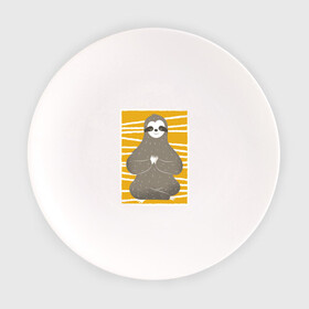 Тарелка с принтом Ленивец Йога в Курске, фарфор | диаметр - 210 мм
диаметр для нанесения принта - 120 мм | sloth | yoga | йога | ленивец | фитнес