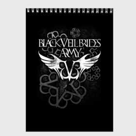 Скетчбук с принтом Black Veil Brides в Курске, 100% бумага
 | 48 листов, плотность листов — 100 г/м2, плотность картонной обложки — 250 г/м2. Листы скреплены сверху удобной пружинной спиралью | black veil brides | heavy matal | metal | post hardcore | группы | метал | музыка | рок | хэви метал | эмо