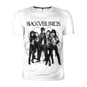 Мужская футболка 3D спортивная с принтом Black Veil Brides в Курске, 100% полиэстер с улучшенными характеристиками | приталенный силуэт, круглая горловина, широкие плечи, сужается к линии бедра | 