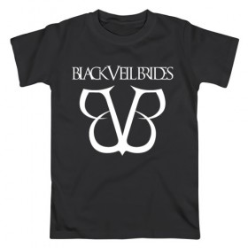 Мужская футболка хлопок с принтом Black Veil Brides в Курске, 100% хлопок | прямой крой, круглый вырез горловины, длина до линии бедер, слегка спущенное плечо. | black veil brides | heavy matal | metal | post hardcore | группы | метал | музыка | рок | хэви метал | эмо